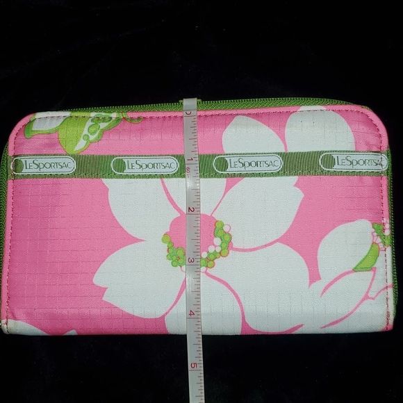 LeSportSac x Lilly Pulitzer She's A Piston Accordion Wallet Pink & Lime Green - Picture 11 of 11